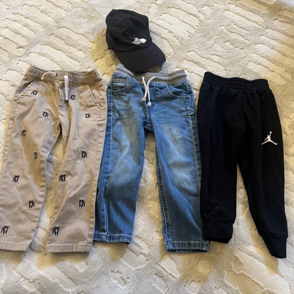 The North face, Janie and Jack, Air Jordan, and more 3t Pants, joggers,Hat Lot